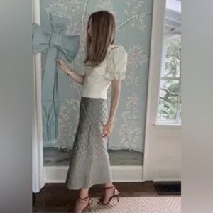 Antonio Melani Textured woven midi a-line skirt NWOT as seen on Courtney Grow